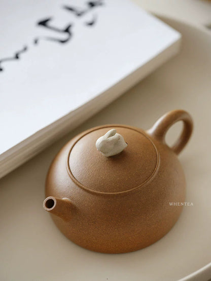 Golden Duan Ni Rabbit Zisha Teapot