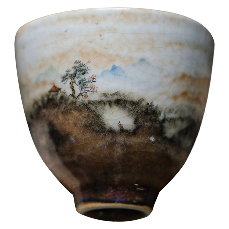 Tasse à thé avec motif de nuages ​​brûlés par le feu