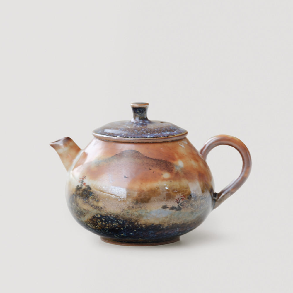 Fire-Burnt Clouds Design Tea Pot